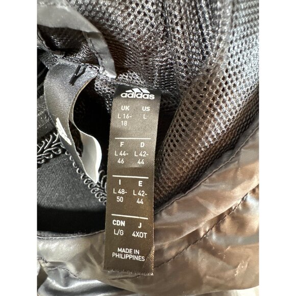 Adidas Outline Legend Ink Windbreaker Black Lightweight Hooded Jacket Size L - Picture 9 of 16